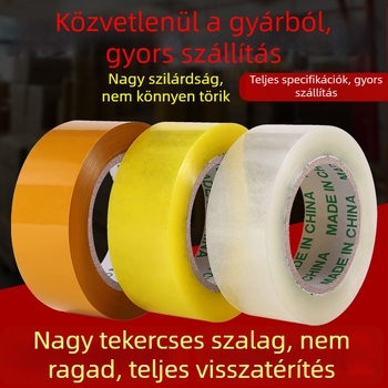 Átlátszó, nagy tapadású széles ragasztószalag, csomagoláshoz