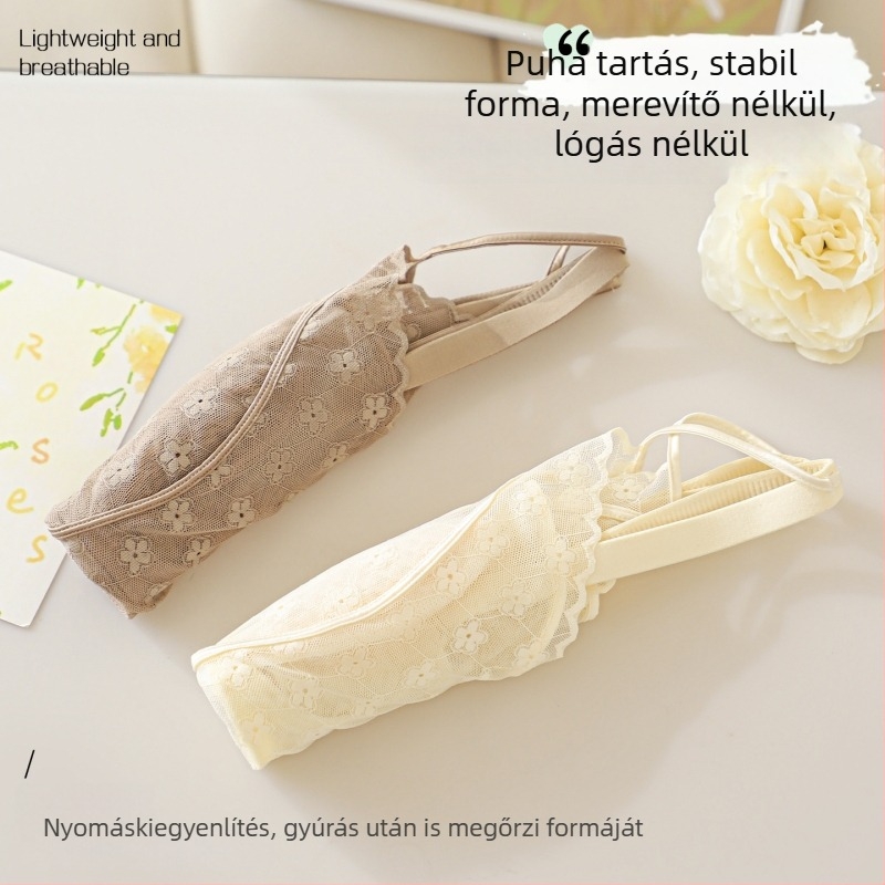 Eredeti csipkés melltartó nagy mellekhez, vizuálisan karcsúsító hatás, ultra vékony, vállpánt nélküli, push-up