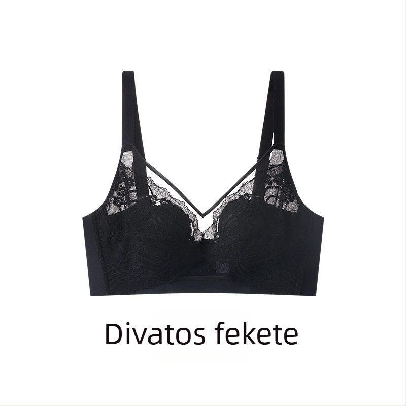 Új csipkés ultra vékony merevítő nélküli melltartó kristálykosarakkal, CD méret, push-up, nyúlfül dizájn