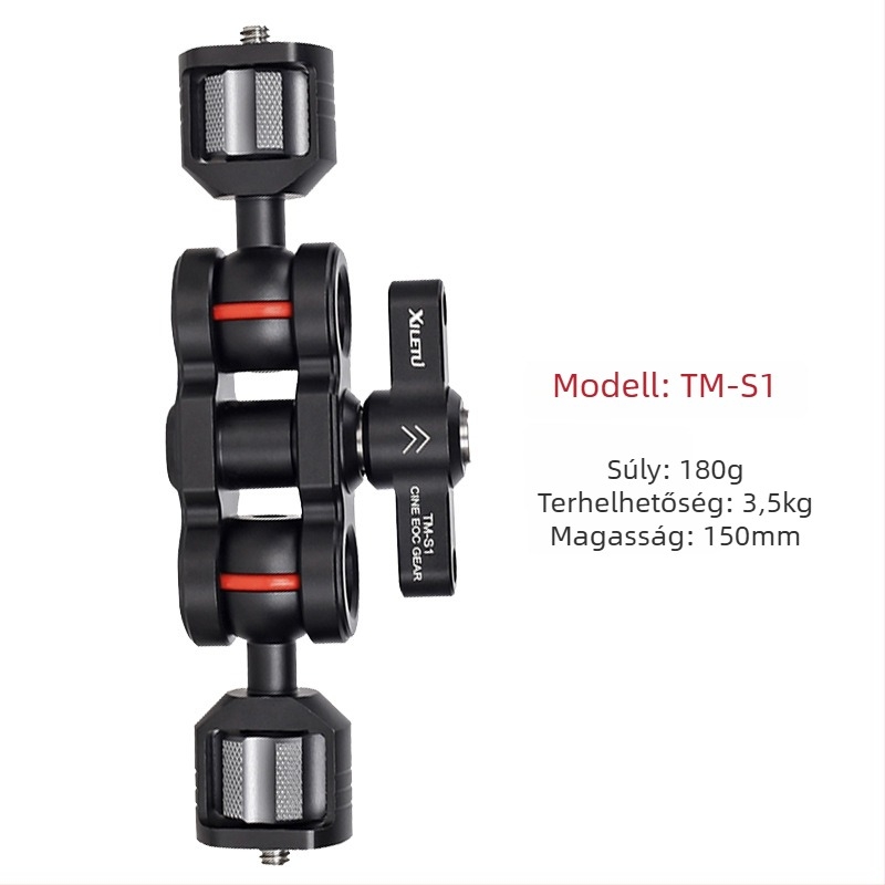 Happy Way TM-S1/TM-S2 Mágikus kar kamerákhoz, könnyű univerzális tartó monitor és stabilizátor számára, Micro SLR A7-hez, alumínium-magnézium ötvözet, tömeg 180 g, méretek 150 x 53.5 mm, terhelhetőség 2-5 kg
