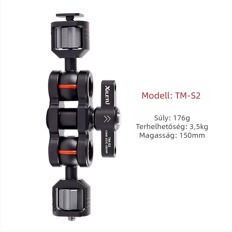 Happy Way TM-S1/TM-S2 Mágikus kar kamerákhoz, könnyű univerzális tartó monitor és stabilizátor számára, Micro SLR A7-hez, alumínium-magnézium ötvözet, tömeg 180 g, méretek 150 x 53.5 mm, terhelhetőség 2-5 kg