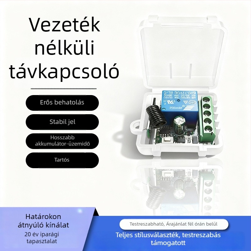 DC12V vezeték nélküli távvezérlő kapcsoló elektromos redőnyajtókhoz és garázsajtókhoz