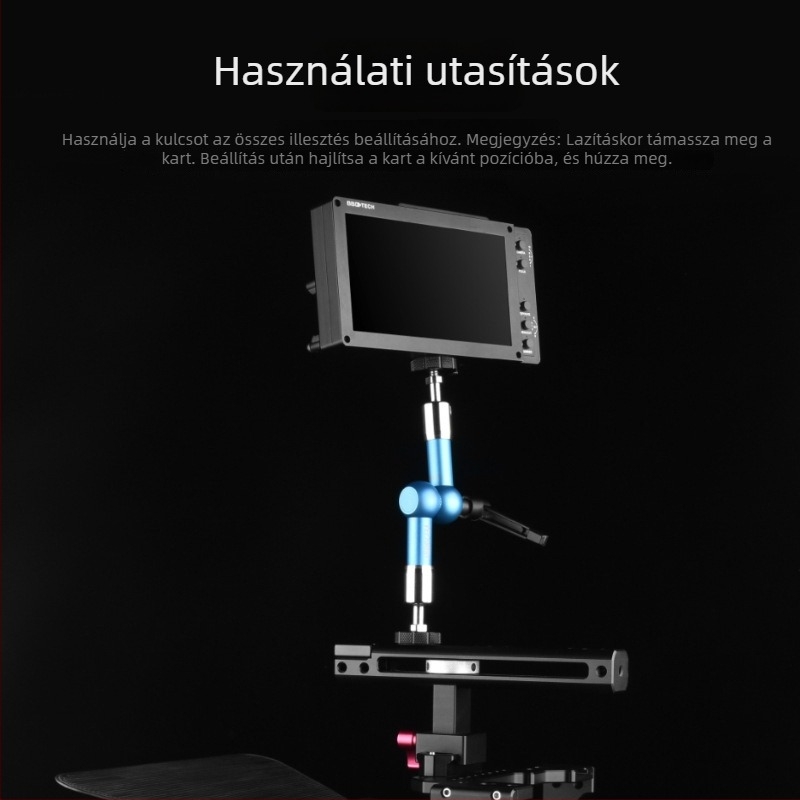 YELANGU mágikus kar kamerához és DV-monitorhoz — univerzális LCD tartó, alumíniumötvözet, teherbírás 2–5 kg, modell A75