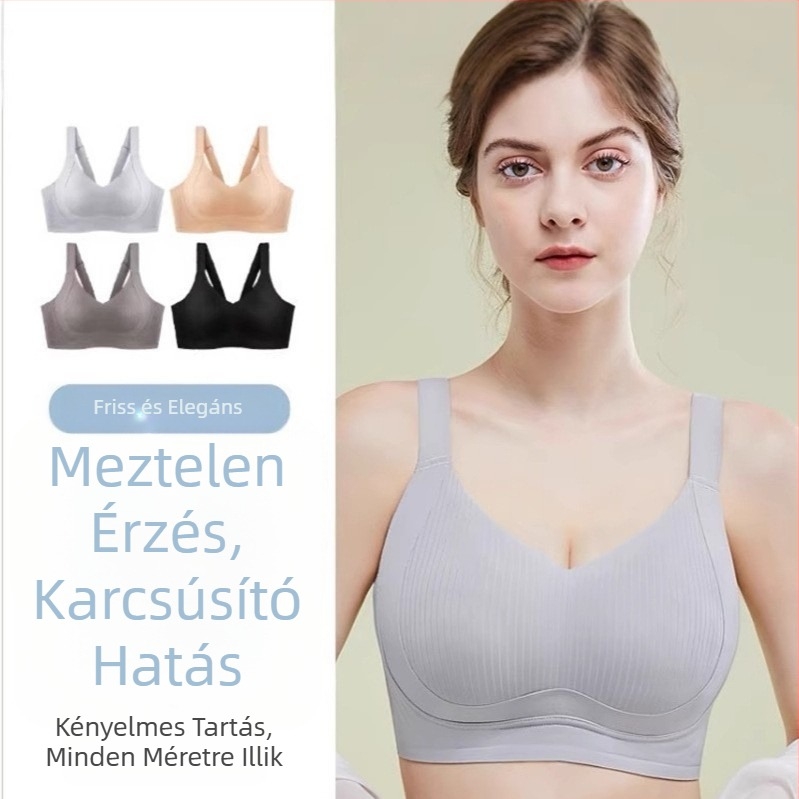 Plusz méretű melltartó nyúlfülű kosarakkal, merevítő nélkül, puha tartás, emelés, anti-lógás