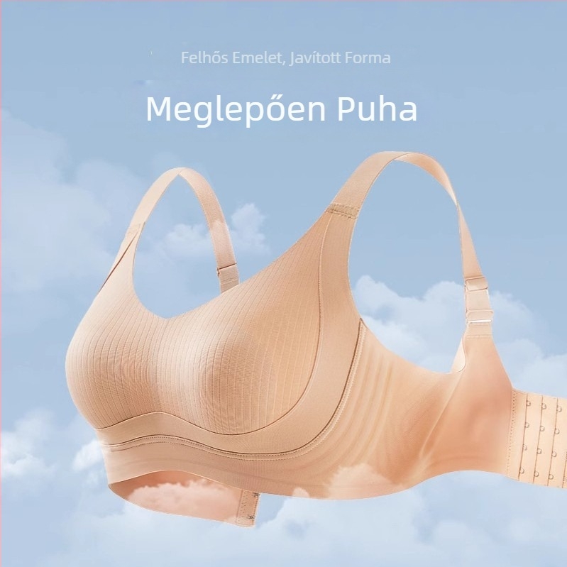 Plusz méretű melltartó nyúlfülű kosarakkal, merevítő nélkül, puha tartás, emelés, anti-lógás