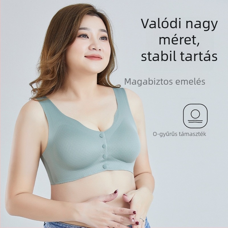 Huali Family Plus-Size melltartó elöl záródó, állítható, gyönyörű hátsó dizájn, összegyűjt és támaszt, csökkenti az oldalsó zsírt, karcsúsító hatás