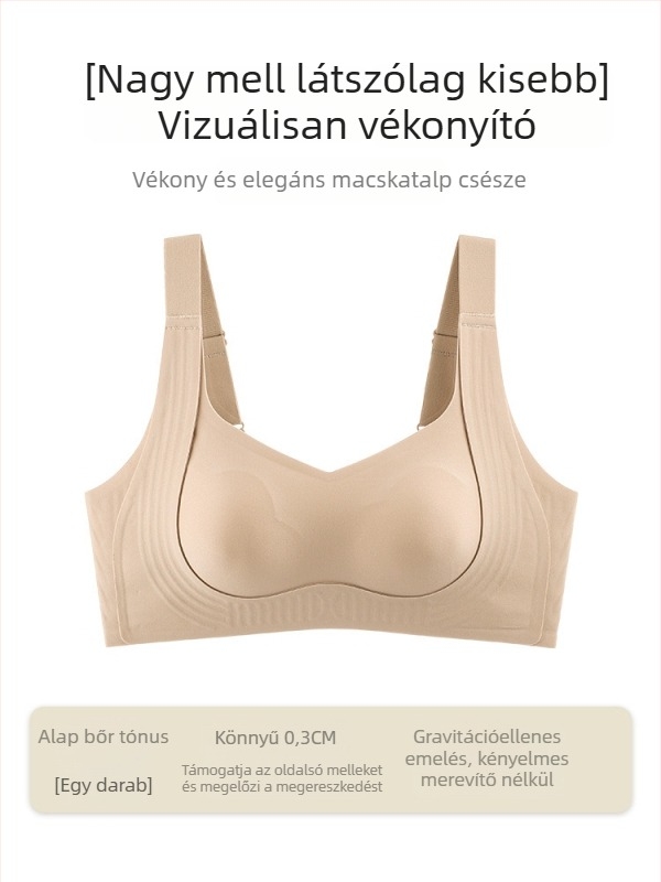 Minimizáló melltartó nagyobb keblekhez, teljes kosár, vékony és állítható, oldalsó támogatás, anti-sag, plus-kategóriás méret, varrás nélküli