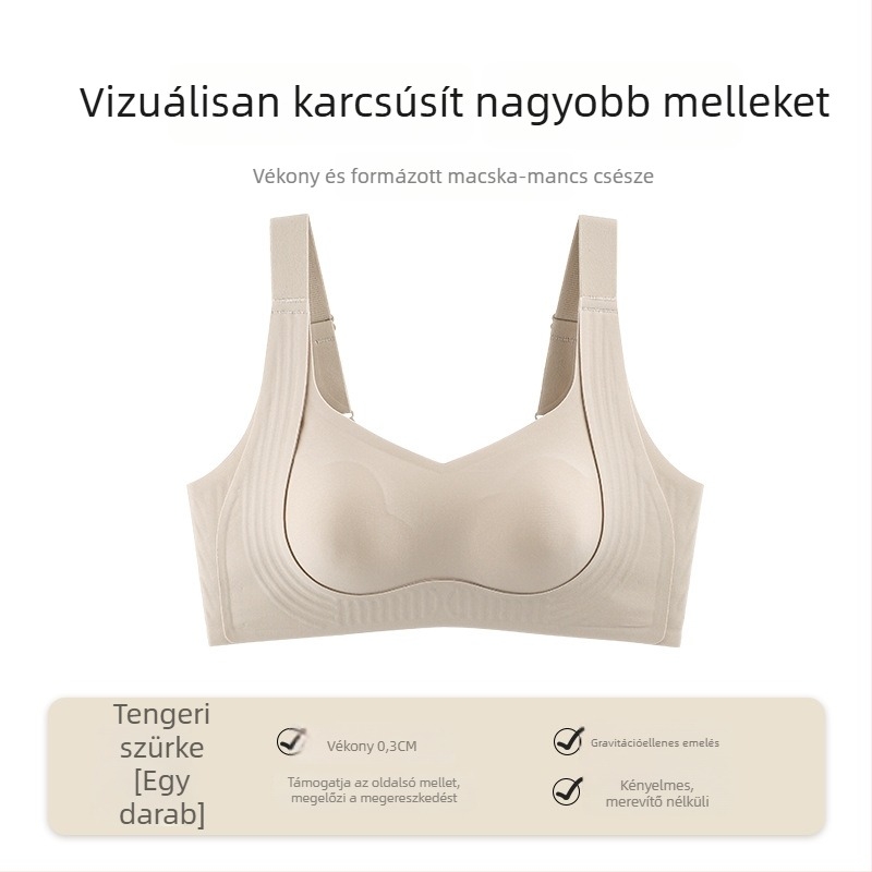 Minimizáló melltartó nagyobb keblekhez, teljes kosár, vékony és állítható, oldalsó támogatás, anti-sag, plus-kategóriás méret, varrás nélküli