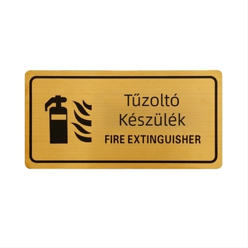  Titánium bevonatú tűzvédelmi jelzés – tűzcsap és tűzoltó készülék felirattal, fémlemez