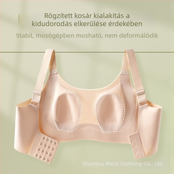Nagy méretű melltartó nyúlfülös kosarakkal, varratmentes, hát-támogatás, állítható vállpántok