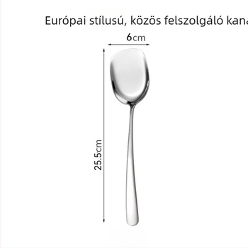 304 rozsdamentes acél tálalókanál szállodák, éttermek és közétkeztetés számára; higiénikus és könnyen tisztítható.