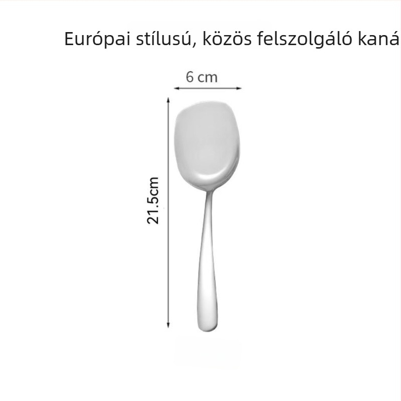 304 rozsdamentes acél tálalókanál szállodák, éttermek és közétkeztetés számára; higiénikus és könnyen tisztítható.