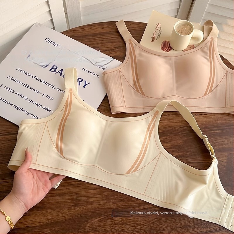 Pluszméretű sportmelltartó push-up hatással, oldalsó összeszedés és anti-sag, Rabbit Ear Cup, 2025-ös modell