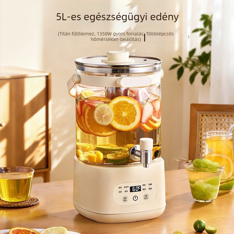 Dq-701 Üveg teáskanna csappal — multifunkcionális, beépített áztatás és főzés, állandó hőmérséklet, digitális termosztát, kapacitás 4 L feletti, otthoni használatra