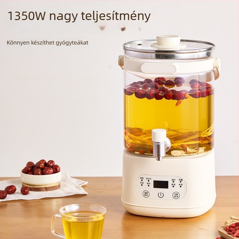 Dq-701 Üveg teáskanna csappal — multifunkcionális, beépített áztatás és főzés, állandó hőmérséklet, digitális termosztát, kapacitás 4 L feletti, otthoni használatra
