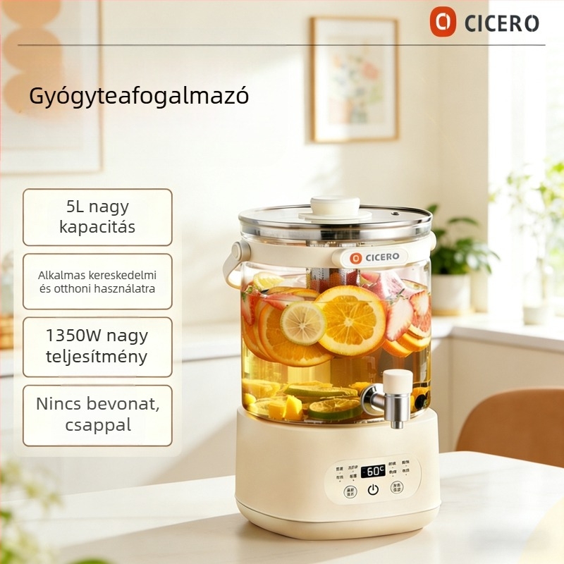 Dq-701 Üveg teáskanna csappal — multifunkcionális, beépített áztatás és főzés, állandó hőmérséklet, digitális termosztát, kapacitás 4 L feletti, otthoni használatra