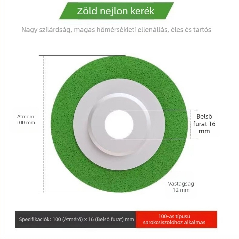 Polírozó kerék, polírozó korong, nejlon kerék, rozsdamentes acél rostból készített polírozó kerék, kerék huzalhúzáshoz, ferde csiszoló, csiszolás és rozsda eltávolítása