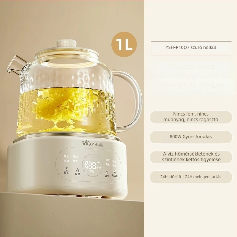Little Bear YSH-P10Q7 1 L üvegből készült teáskanna termosztátos hőmérséklet-szabályozással