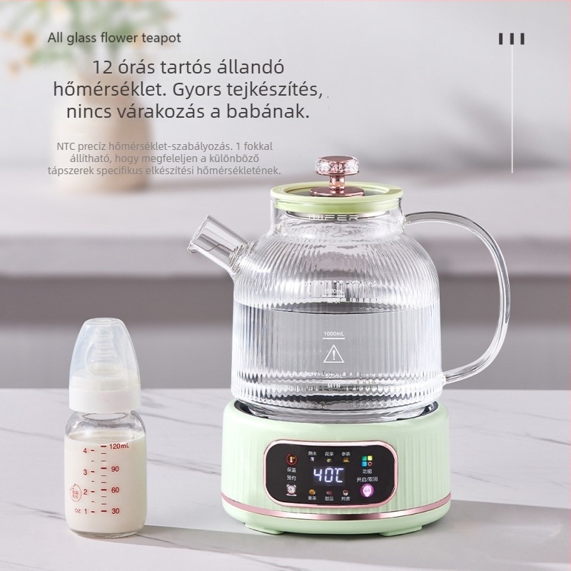 Üvegből készült egészség-teáskanna osztott dizájnnal, többfunkciós, otthonra és kis irodába, 1–1,5 L
