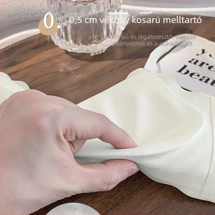 Varratlan női melltartó kis méretű mellekhez, fémkosárok nélkül, push-up hatás, támasz és kényelem