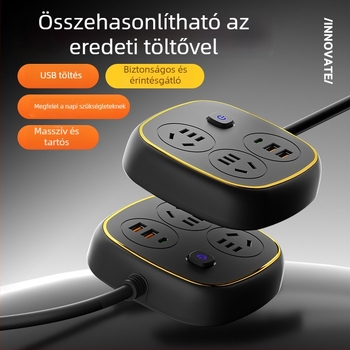 Tiszta rézből készült túlfeszültségvédett USB-s hosszabbító, multifunkcionális otthonra és kollégiumba