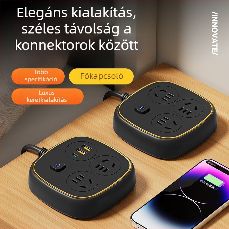 Tiszta rézből készült túlfeszültségvédett USB-s hosszabbító, multifunkcionális otthonra és kollégiumba