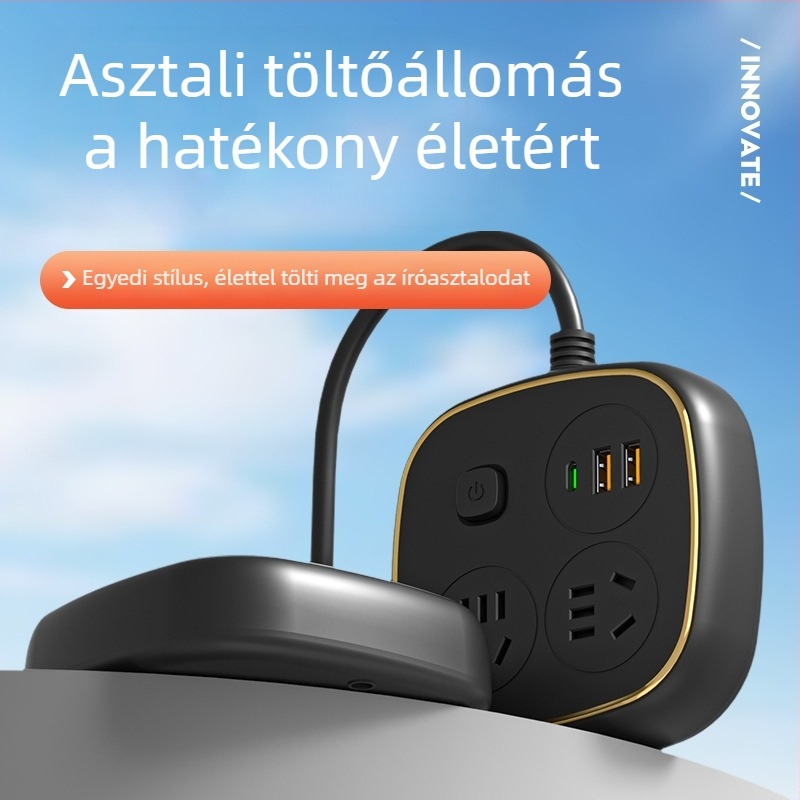 Tiszta rézből készült túlfeszültségvédett USB-s hosszabbító, multifunkcionális otthonra és kollégiumba