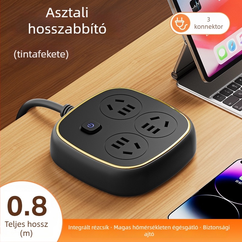 Tiszta rézből készült túlfeszültségvédett USB-s hosszabbító, multifunkcionális otthonra és kollégiumba