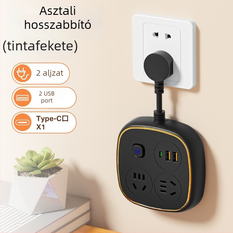 Tiszta rézből készült túlfeszültségvédett USB-s hosszabbító, multifunkcionális otthonra és kollégiumba