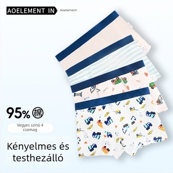 Gyerekeknek készült pamut antibakteriális boxer alsó, 95% pamut, kényelmes és légáteresztő, középmagas és nagyobb gyerekeknek, nem szorítja a feneket