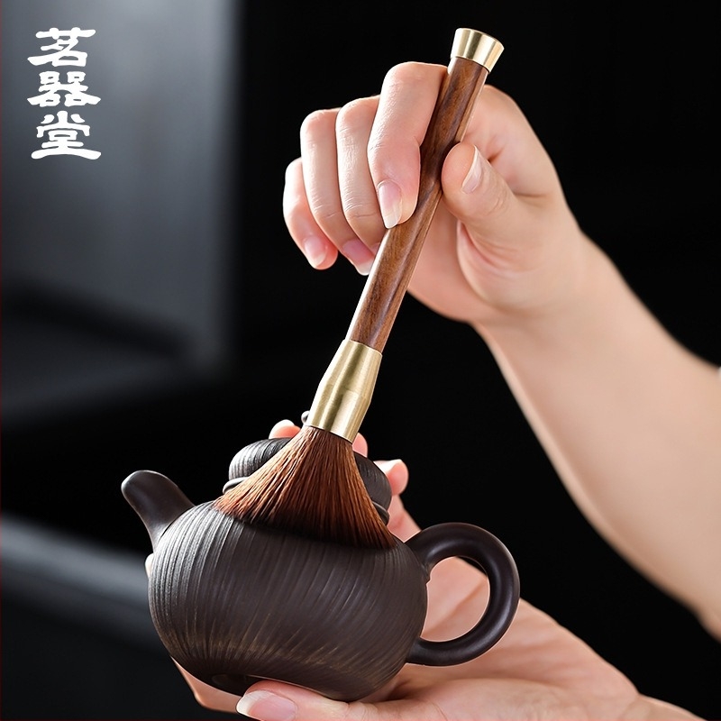 Fából készült teás ecset Ebony és Rosewood, tömörfa, szálmentes, a kung-fu tea ceremóniához