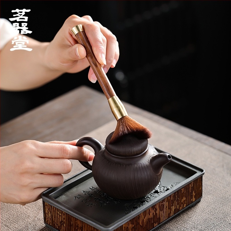 Fából készült teás ecset Ebony és Rosewood, tömörfa, szálmentes, a kung-fu tea ceremóniához