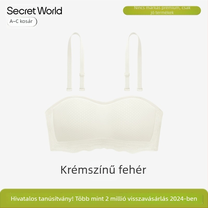 Varrásmentes női melltartó, vállpánt nélküli, egy darab kosár, kis mellhez, fényes vékony anyag, merevítő nélkül