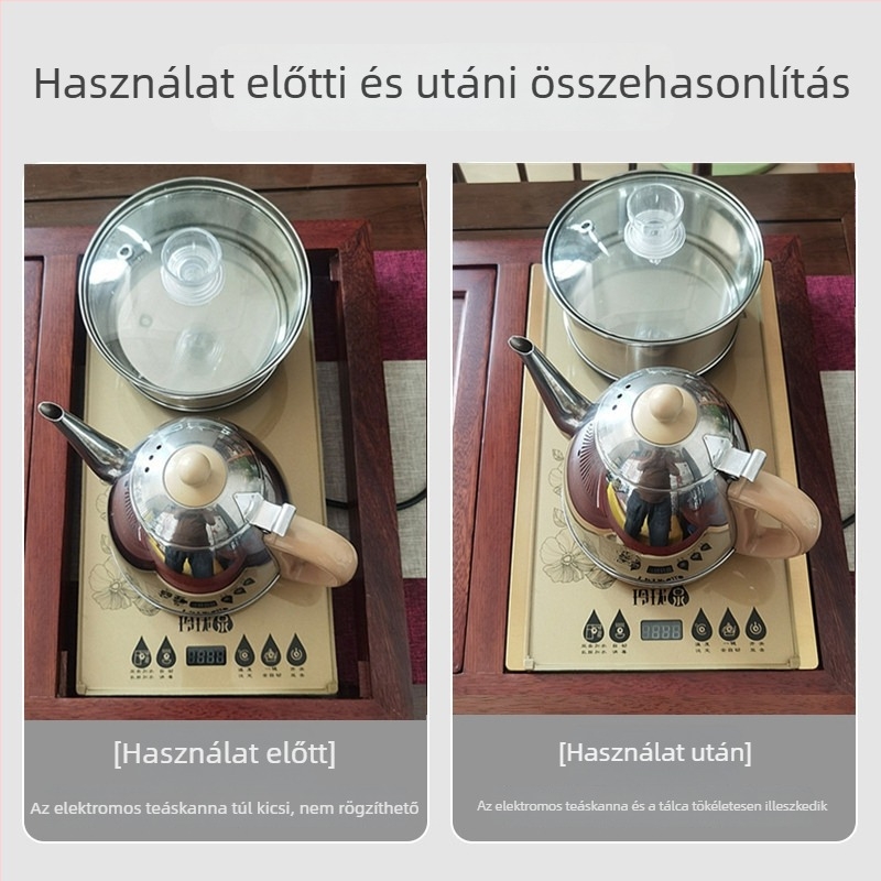 Elektromos teafőző átalakító keret 37×20-37×23, teafőző tálcával és teáskanna tartóval, automatikus vízellátással