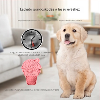 Szilikonból készült nyalópad, szívókoronggal, lassú etetésre és kutyatál