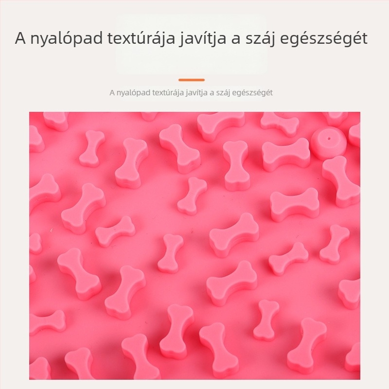 Szilikonból készült nyalópad, szívókoronggal, lassú etetésre és kutyatál