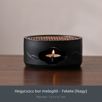 Kerámiás teafőző tűzhely gyertya tartóval, hőszigetelt üvegbázissal - teázás melegítésére szolgáló készlet - új modell