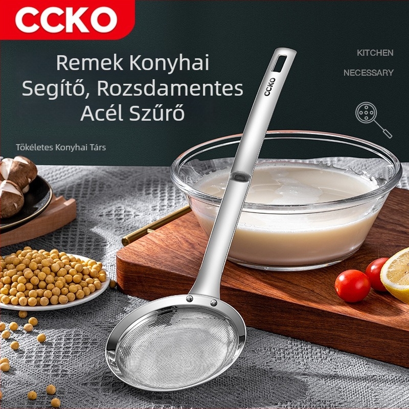 Rozsdamentes acél konyhai szűrőkanál – olajszétválasztó és habkiszűrő eszköz