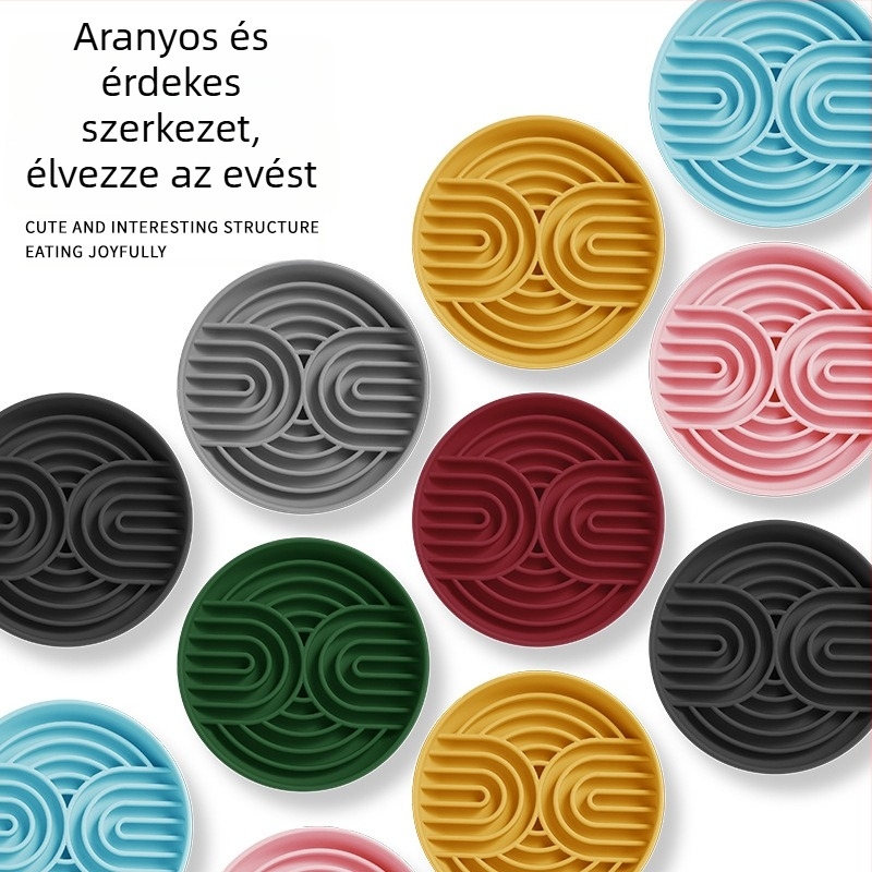 Szilikonból készült kutyanyaló matrac szívókoronggal és lassú etetéses tál
