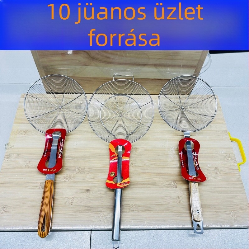 Rozsdamentes acélból készült vastag, nagy szűrőkanál a konyhában, tészta szűrő, otthoni használat, könnyen tisztítható
