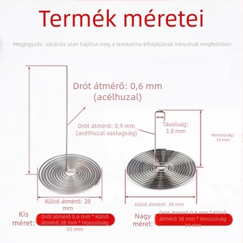 Rozsdamentes acél teáskanna csőr szűrő, rugós teainfúzor