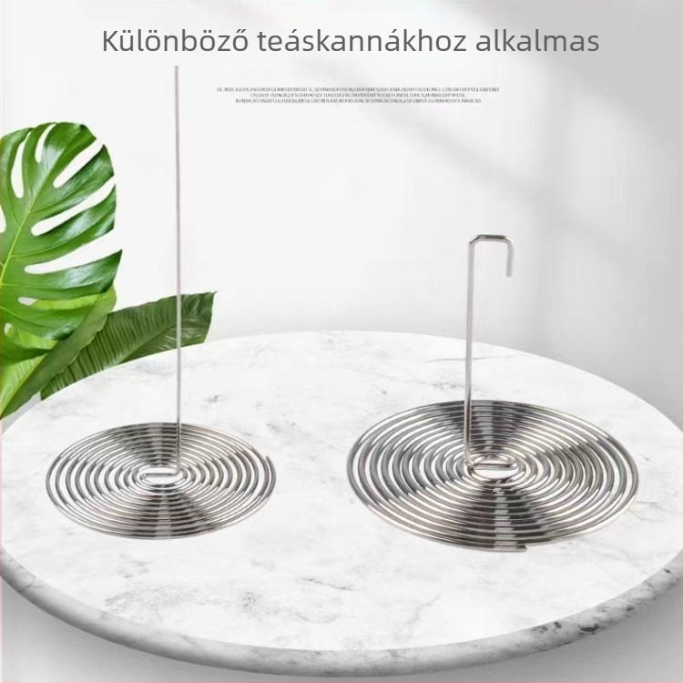 Rozsdamentes acél teáskanna csőr szűrő, rugós teainfúzor