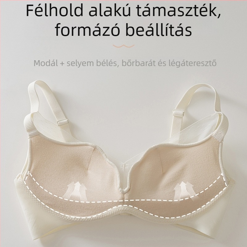 Modal anyagú push-up melltartó kis mellemhez, varrás nélküli, lélegző háló, 3D formázás