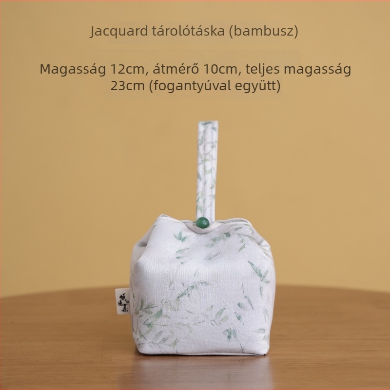 Arany brokát teáskészlet tároló táska, teáskanna és csésze, hordozható textil tok