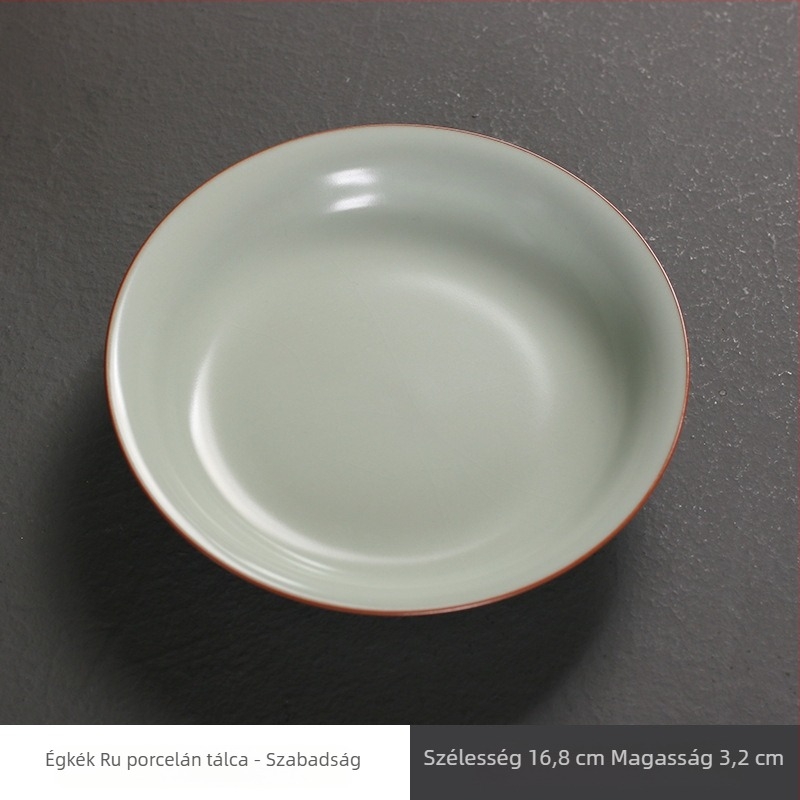 Tianqing Ruyao kerámia teáskészlet kínai tea-ceremóniához, száraz tálcával, teáalátéttel és poháralátéttel