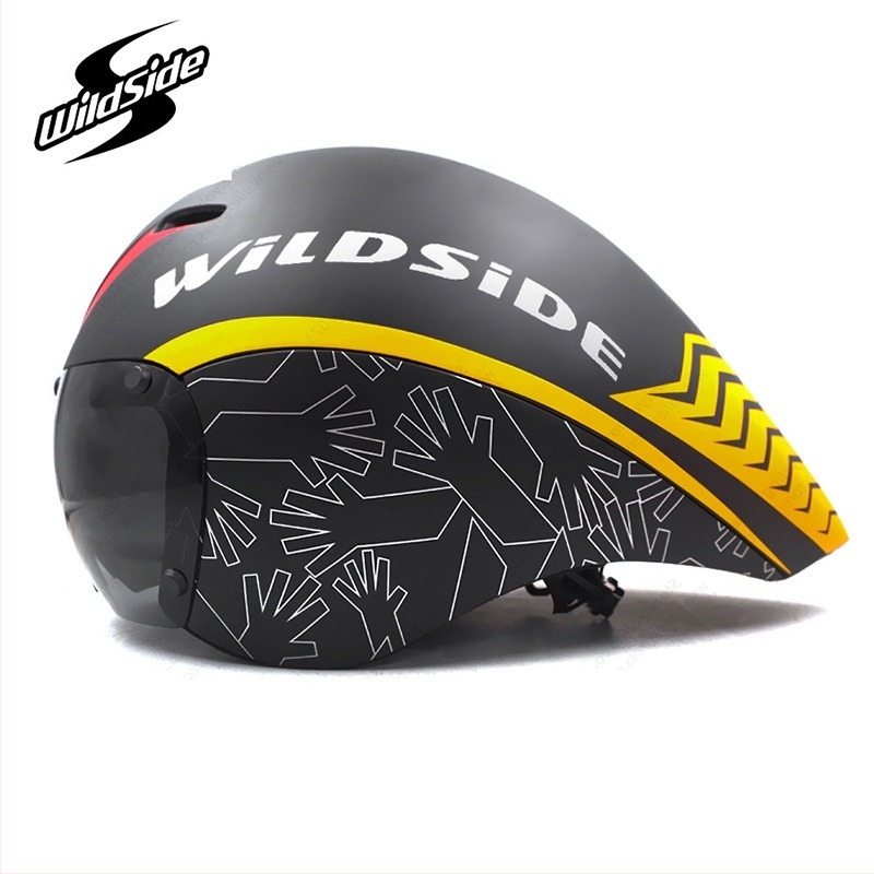 Wildside kerékpáros sisak triatlonhoz vizorral, TT-hez és országúti kerékpározáshoz, uniszex