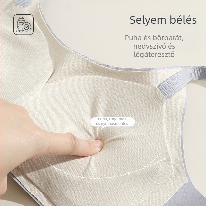Női drót nélküli melltartó, 3/4 kosár, puha támogatás, mulberry selyem bélés