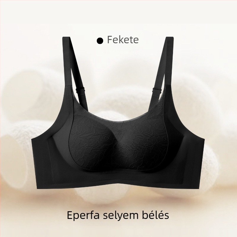 Női drót nélküli melltartó, 3/4 kosár, puha támogatás, mulberry selyem bélés