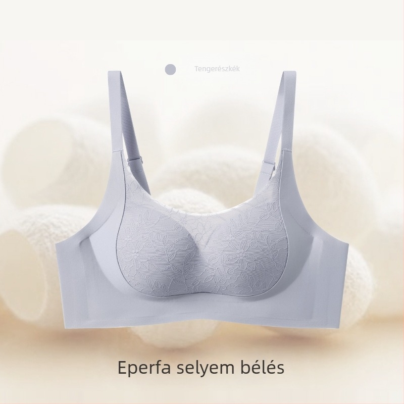 Női drót nélküli melltartó, 3/4 kosár, puha támogatás, mulberry selyem bélés