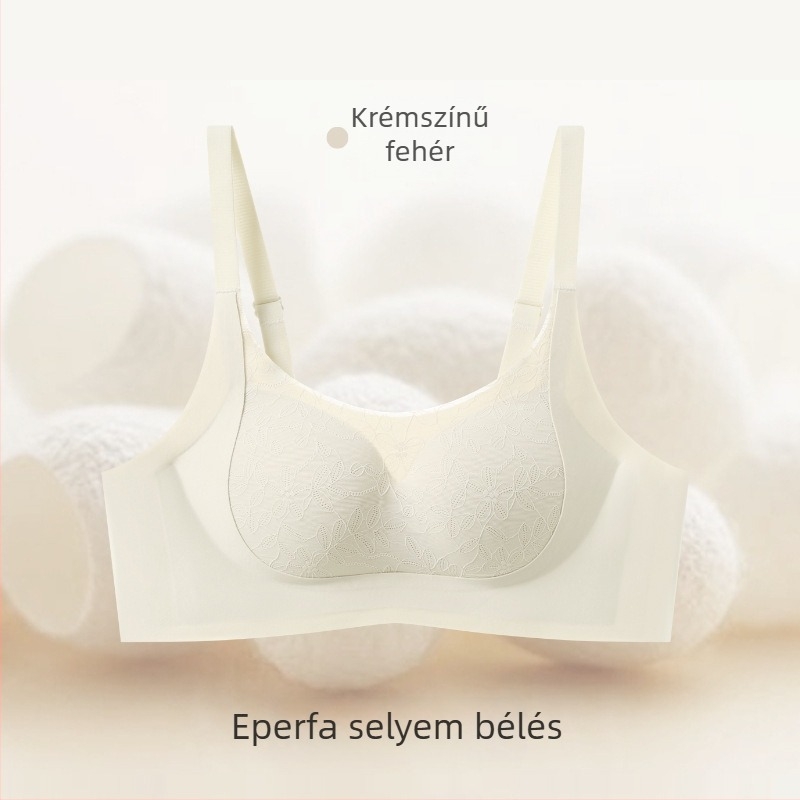 Női drót nélküli melltartó, 3/4 kosár, puha támogatás, mulberry selyem bélés